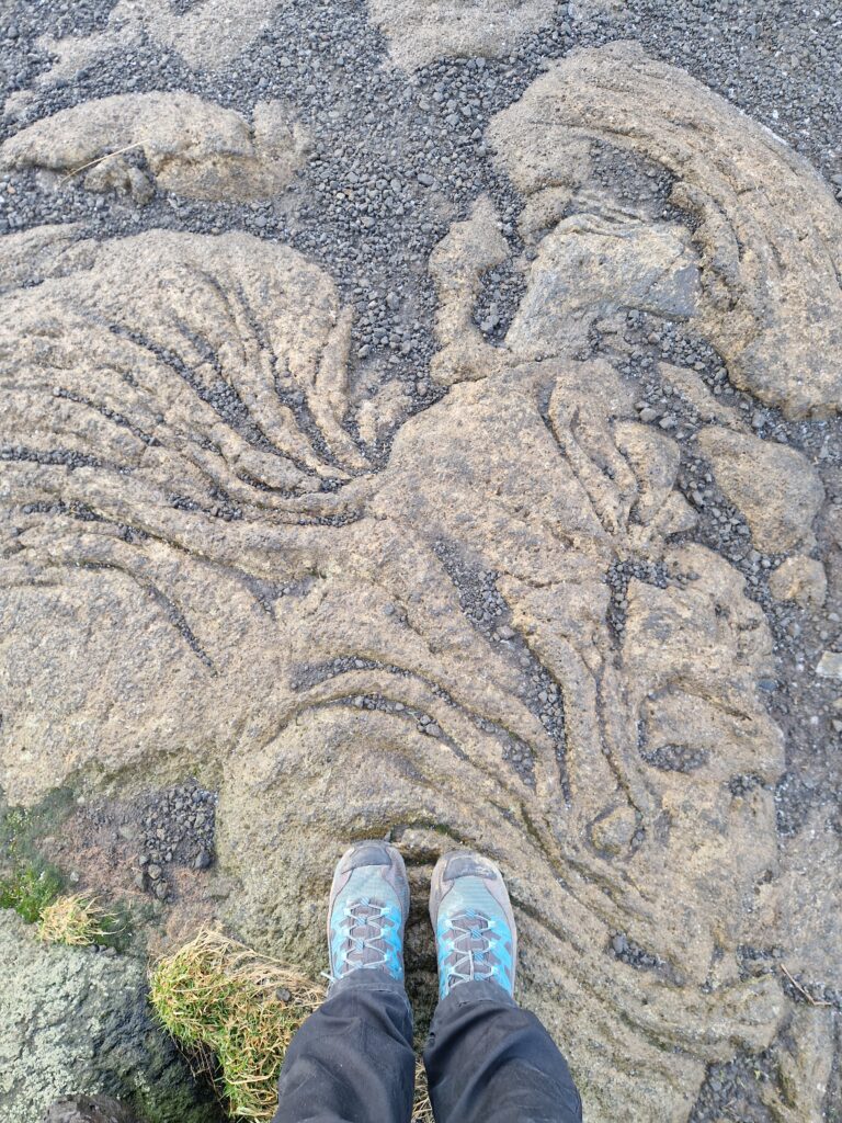 Sustingusios lavos raštai žemėje